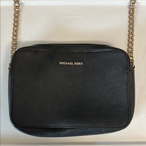 Michael Kors Black Crossbody Bag with Gold Chain